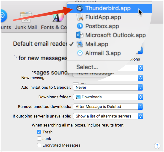 what is the default email client for mac